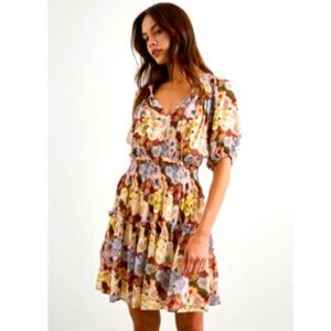 Rails floral puff sleeve dress XS